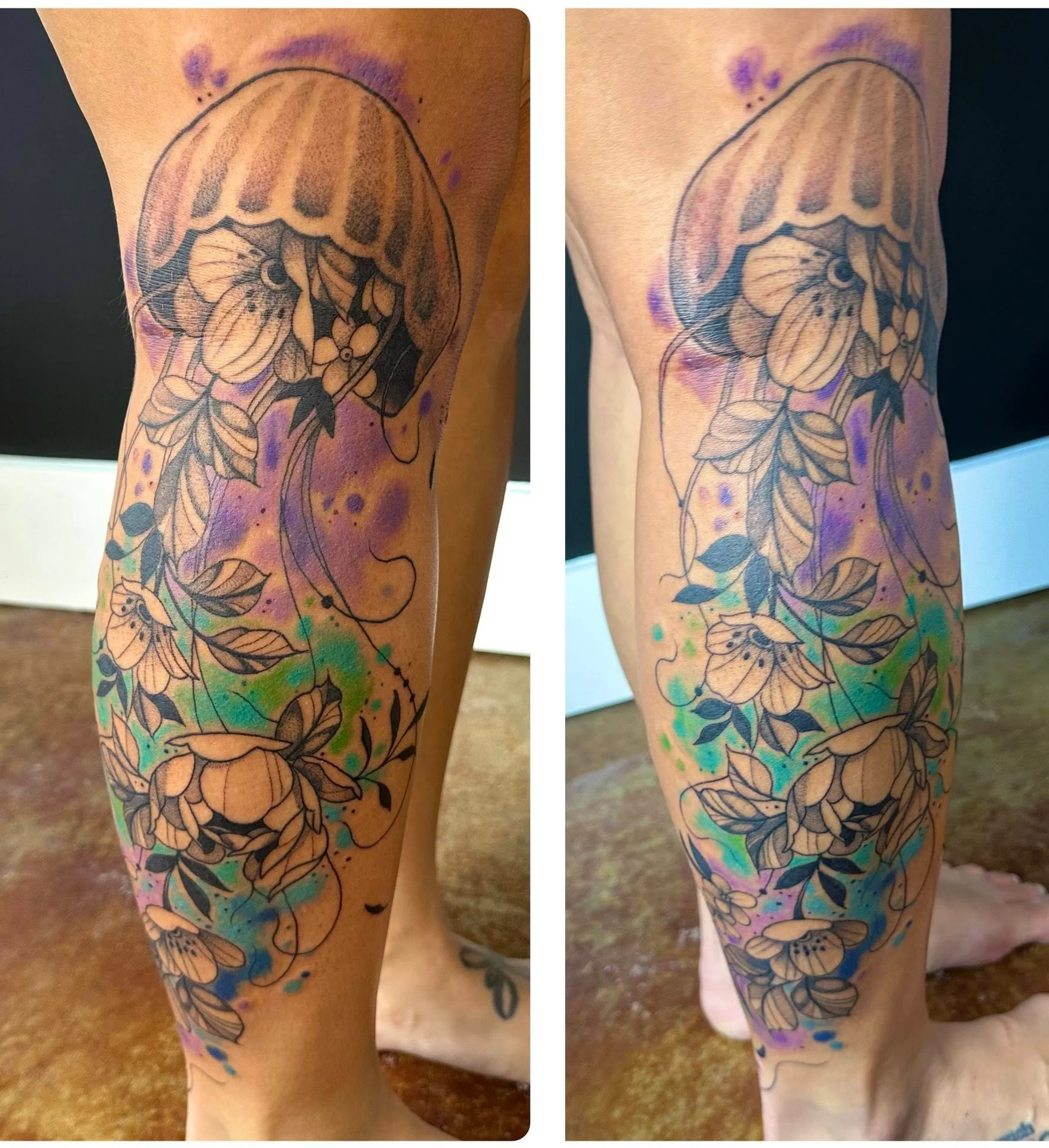 Watercolor tattoo by Ashley Wood - Cursed Ink Society artistry